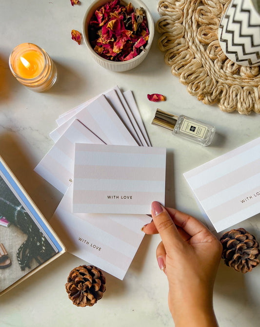 Striped | Soft Beige | Note Cards