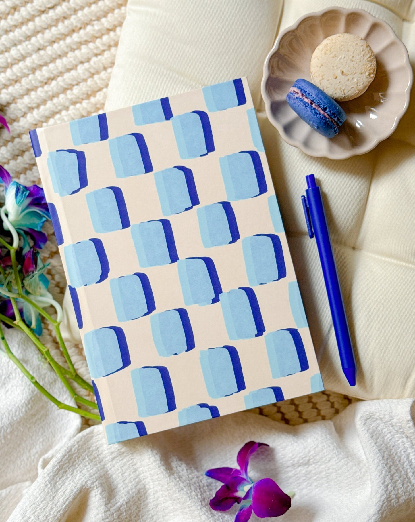 Checkered | Blue | A5 Hardcover Notebook